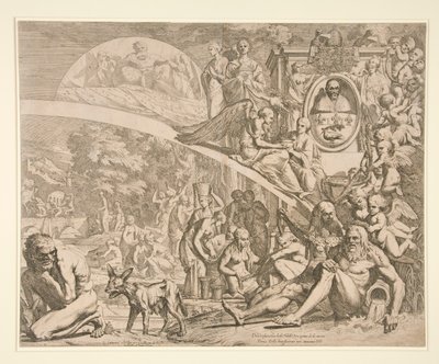 Eine Allegorie zu Ehren von Innozenz X. von Pietro Testa