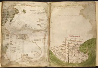 Karten von Jerusalem und Akkon, aus Marino Sanudo Torsello, 