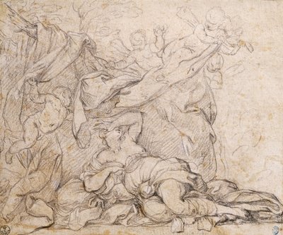 Venus, Studie für Triumph der göttlichen Vorsehung, Fresko an der Decke im Saal des Palazzo Barberini, Rom von Pietro da Cortona