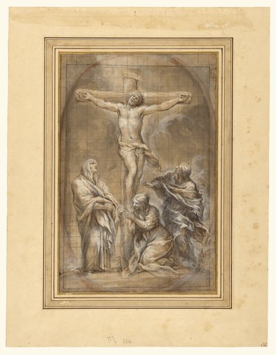 Christus am Kreuz mit der Jungfrau Maria, Maria Magdalena und Johannes dem Evangelisten von Pietro da Cortona
