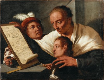 Ein Lehrer mit zwei Schuljungen von Pietro della Vecchia