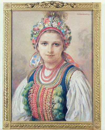 Krakauer Braut, 1917 (Pastell auf Karton) von Piotr Stachiewicz