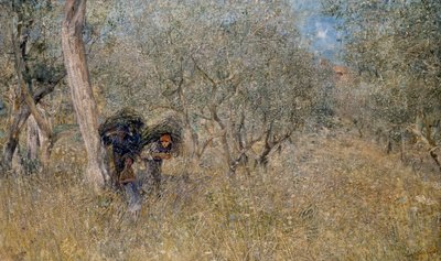 Unter Olivenbäumen, Faschinen, von Plinio Nomellini von Plinio Nomellini