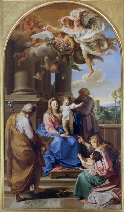 Madonna mit Kind und den Heiligen Joseph, Zacharias und Elisabeth und dem kleinen Johannes dem Täufer von Pompeo Girolamo Batoni
