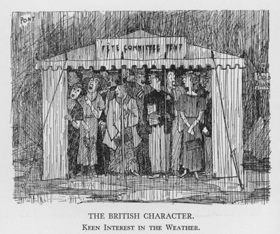 Der britische Charakter, großes Interesse am Wetter (Litho) von Pont
