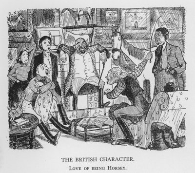 Der britische Charakter, Liebe zum Pferdesport (Lithografie) von Pont