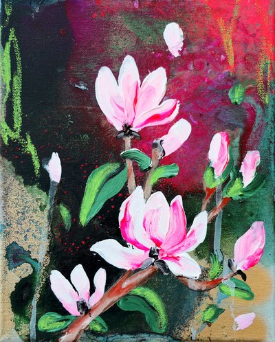 Rosa Magnolienblüten von Poonam Choudhary