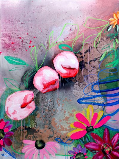 Lebendige abstrakte Blumen von Poonam Choudhary