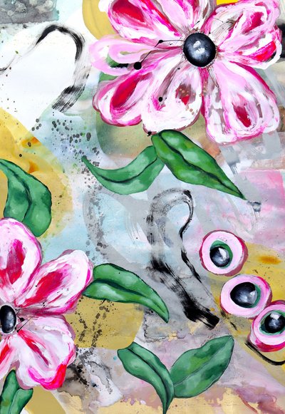 Lebhaftes Blumenabstrakt von Poonam Choudhary