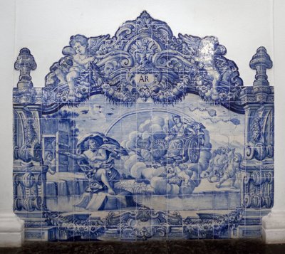 Allegorie der Luft - Azulejos, bemalte Fayence von Portuguese School