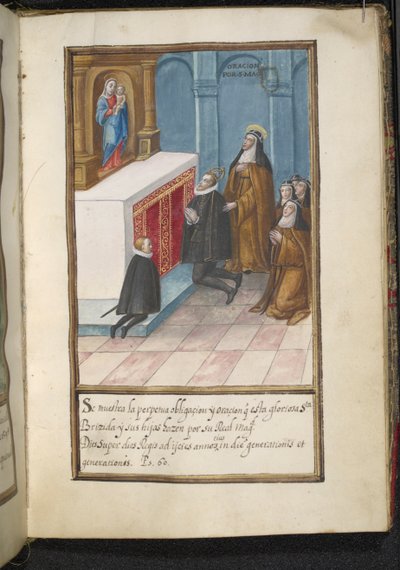 Illustration aus einer Geschichte der Wanderungen der Syon-Nonnen, zusammengestellt in Lissabon im frühen 17. Jahrhundert von Portuguese School