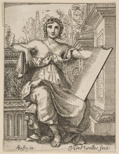 Sitzende Frau mit einem Tablet von Possibly by Jean Antoine de Maroulles