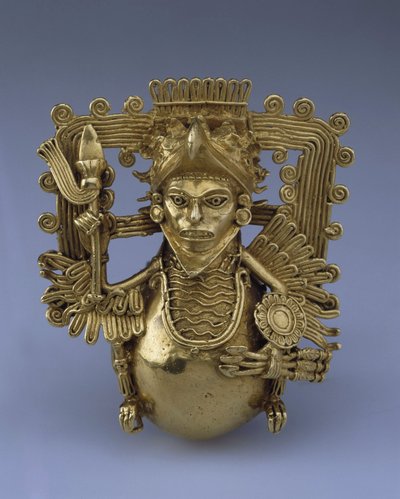 Glockenanhänger in Form eines Adlerkriegers von Pre Columbian