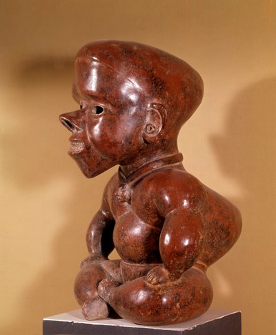 Präkolumbianische Kunst: Statuette eines nackten Buckligen von Pre Columbian Pre Columbian