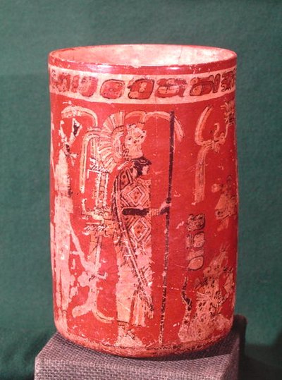 Vase mit einer zeremoniellen Szene, Tepeu 1 Periode, aus Uaxuctun, 600-950 von Pre Columbian Pre Columbian