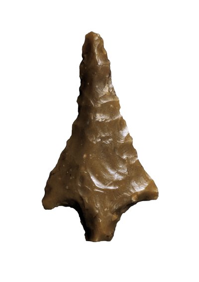 Pfeilspitze der Vorgeschichte (Oberes Paläolithikum - Solutreen). stammt aus Velez Blanco, Höhle von Ambrosio Barcelona von Prehistoric Prehistoric