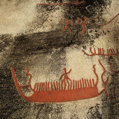 Figuren auf einem Boot, ca. 1000 v. Chr. von Prehistoric Prehistoric