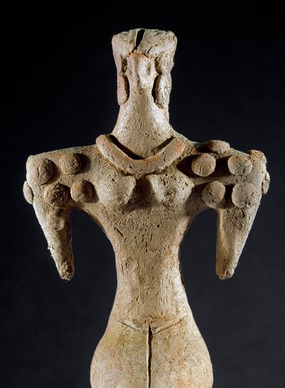 Prähistorie: Tonstatuette einer Frau mit quadratischen Schultern aus Zentral-Turkmenistan (Region Kara-Depe). 4000-3700 v. Chr. von Prehistoric Prehistoric