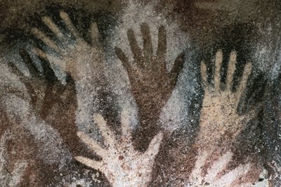 Felskunst der Vorgeschichte: Höhle mit Handabdrücken. Neolithikum, Höhle der Hände. Argentinien, Santa Cruz von Prehistoric Prehistoric