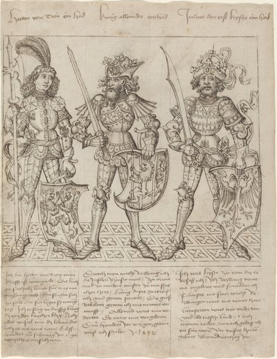 Hektor von Troja, Alexander der Große und Julius Caesar von Primary Master of the Strassburg Chronicle