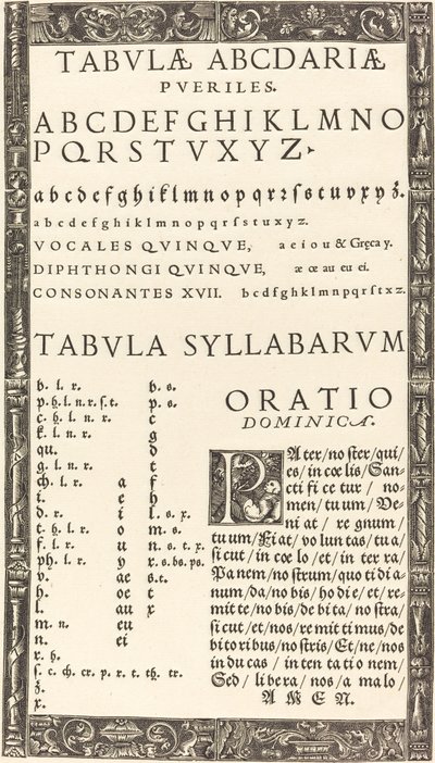 Alphabet für ein Lesebuch von Probably German 16th Century