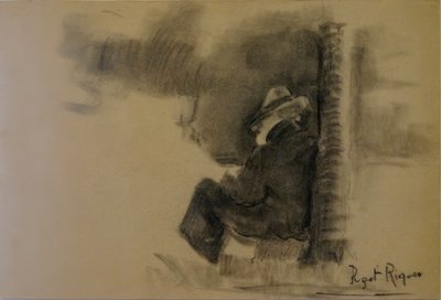 Skizze, Narcís Puget Riquer, Kohlezeichnung, Museo Puget, Casa Noble de Can LLaudis, Dalt Vila, Ibiza, Balearische Inseln, Spanien von Puget Riquer