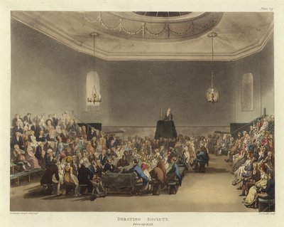 Debattiergesellschaft von Pugin and Rowlandson