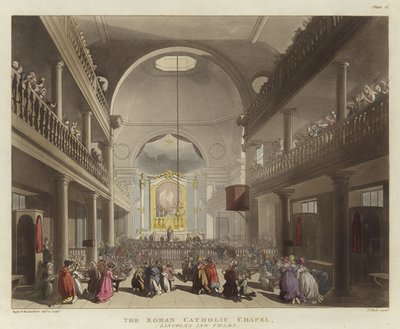 Die römisch-katholische Kapelle von Pugin and Rowlandson