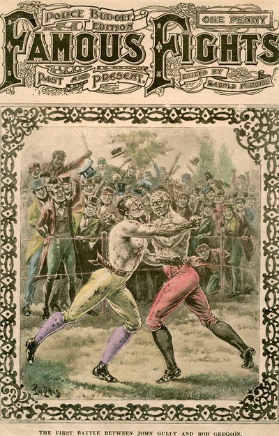 Die erste Schlacht zwischen John Gully und Bob Gregson, 1807, spätes 19. oder frühes 20. Jahrhundert von Pugnis