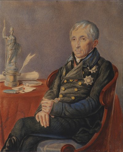 Porträt von Alexey Nikolayevich Olenin, 1820er Jahre von Pyotr Alexeevich Olenin