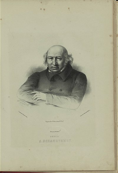 Porträt des Autors Prinz Alexander Schachowskoi von Pyotr Fyodorovich Borel