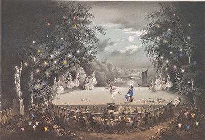 Das Ballett Naiad und Fischer von C. Pugni im Pink Pavilion, im Peterhof Park, 1851 von Pyotr Fyodorovich Borel