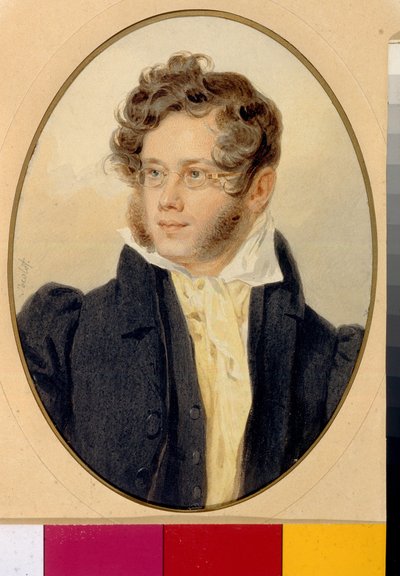 Porträt des Dichters Prinz Pyotr A. Vyazemsky von Pyotr Fyodorovich Sokolov