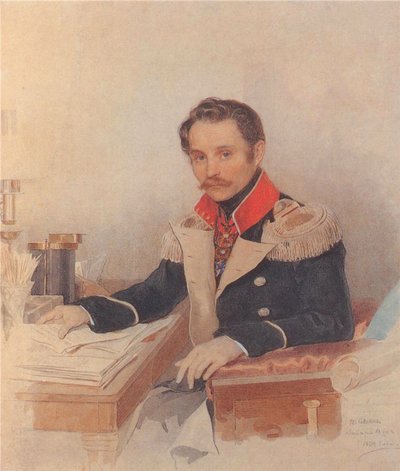 Porträt von Leonty Vasilievich Dubelt 1792-1862, Stabschef des Gendarmeriekorps, 1834 von Pyotr Fyodorovich Sokolov
