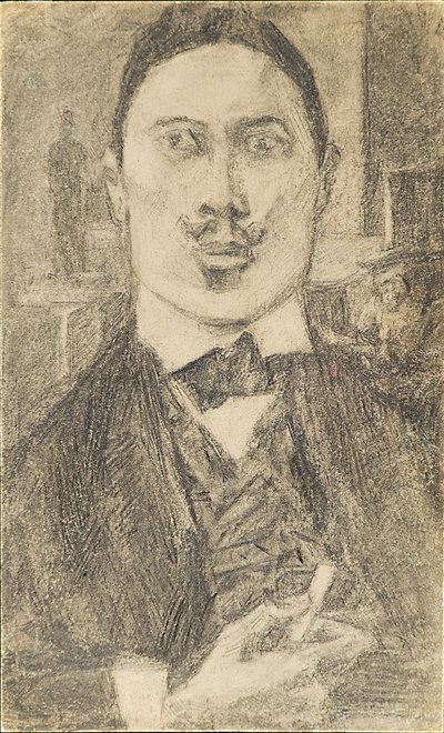 Porträt des Malers Nikolay Sapunov 1880-1912, 1912 von Pyotr Ignatyevich Bromirsky