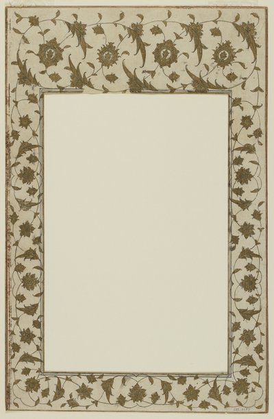 Schabloniertes Manuskript-Rand mit Blumenmotiven von Qajar School