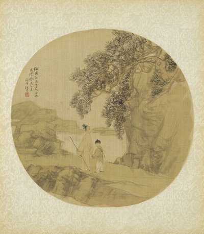 Landschaft mit Figuren von Qing Dynasty Chinese School