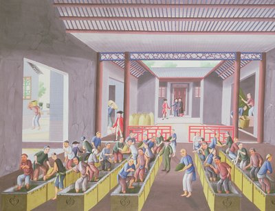 Teezubereitung, aus einem Album mit 23 Gemälden, ca. 1790 (Farbe auf Papier) von Qing Dynasty Chinese School