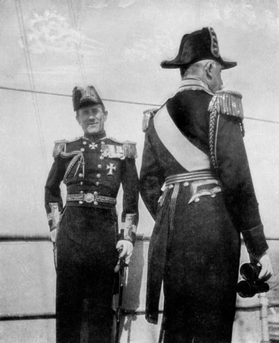 Kommodore Keppel mit dem Herzog von Connaught, 1908 von Queen Alexandra
