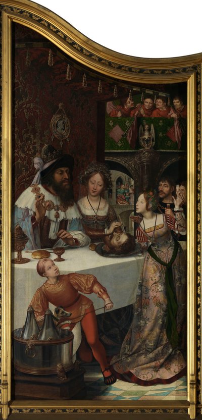 Altarbild der Zunft der Tischler, linkes Panel von Quentin Massys or Matsys