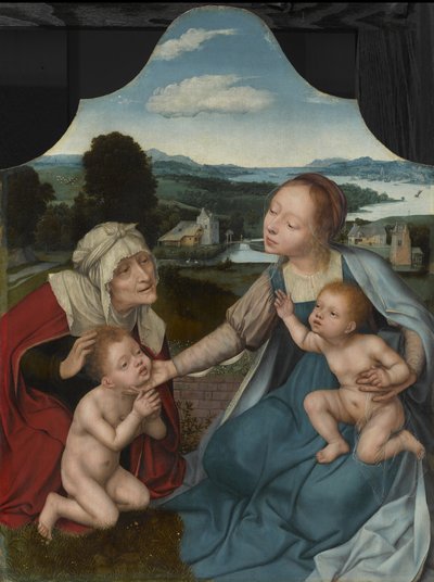 Jungfrau und Kind mit den Heiligen Elisabeth und Johannes dem Täufer, ca. 1520-25 von Quentin Massys or Metsys