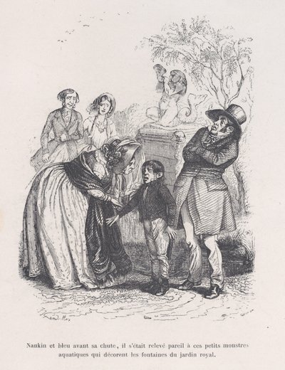 Er stieg auf wie diese kleinen Seeungeheuer, die die Brunnen schmücken, aus dem Kleinen Elend, 1843 von Quichon