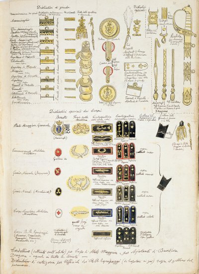 Abzeichen der königlichen Marine des Königreichs Italien, Farbtafel von Quinto Cenni von Quinto Cenni