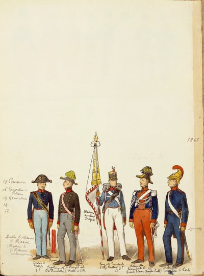 Militäruniformen, von Quinto Cenni, Farbtafel von Quinto Cenni