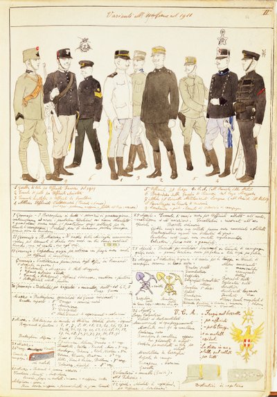 Uniformvariationen des Königreichs Italien, Farbtafel von Quinto Cenni von Quinto Cenni