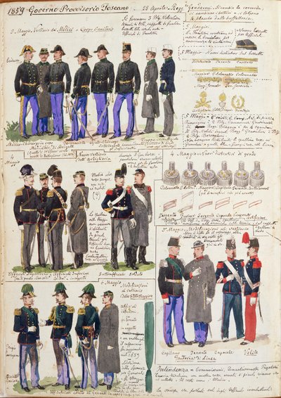 Uniformen und Abzeichen der provisorischen Regierung der Toskana von Quinto Cenni
