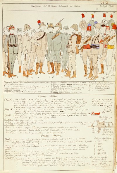 Uniformen des Königlichen Kolonialkorps des Königreichs Italien in Eritrea von Quinto Cenni