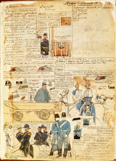 Uniformen der Armee des Königreichs Sardinien, Farbtafel von Quinto Cenni von Quinto Cenni