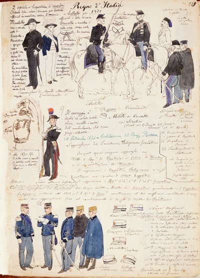 Verschiedene Uniformen des Königreichs Italien von Quinto Cenni, Farbtafel von Quinto Cenni