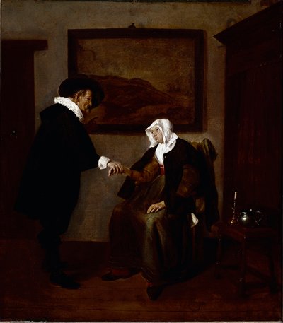 Der Arztbesuch (Öl auf Leinwand, ca. 1655) von Quiringh Gerritsz. van Brekelenkam